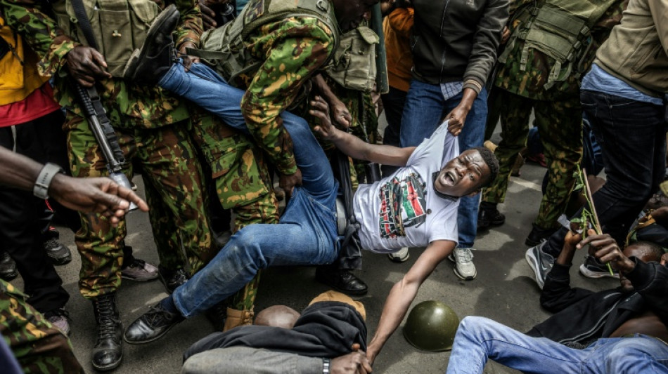 Kenya police turn out in force on protest anniversary