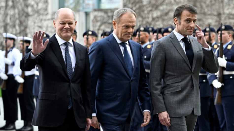 Scholz, Macron und Tusk beraten in Berlin &uuml;ber Ukraine-Hilfe 