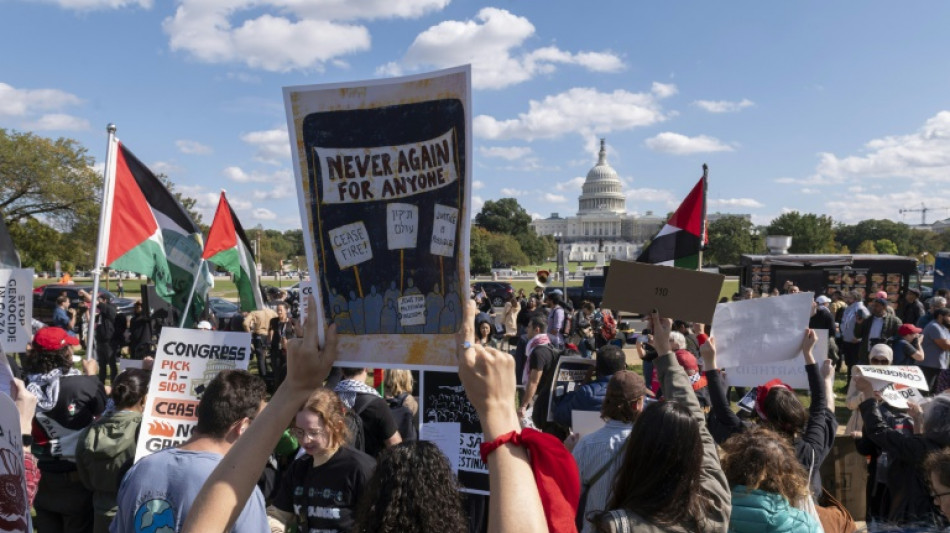 Manifestantes ocupam pr&eacute;dio do Congresso dos EUA para exigir cessar-fogo em Gaza